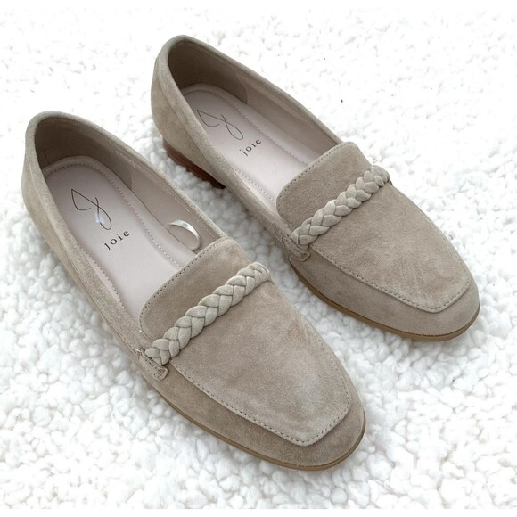 Joie Tan Suede Braided Loafers Flats 8.5 Old Money Preppy Classic Shoes - Picture 3 of 16